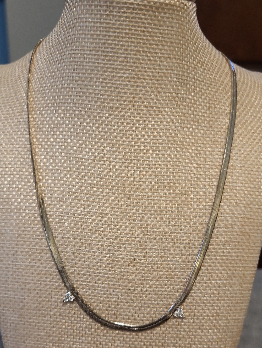 And Now This Silver Snake Chain Necklace with CZ Accent Charms